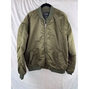Scotch‎ & Soda Bomber Jacket Women Size 2 M Olive Green Minimalist